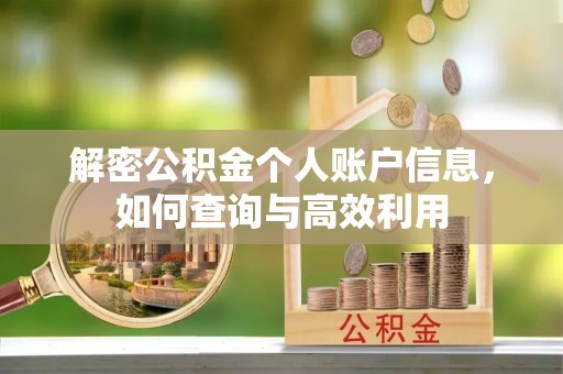 宁都解密公积金个人账户信息，如何查询与高效利用