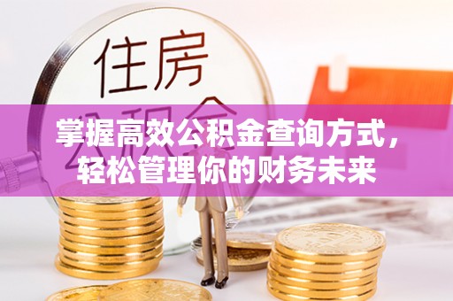 宁都掌握高效公积金查询方式，轻松管理你的财务未来